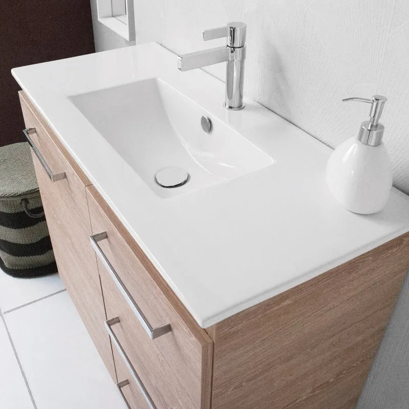 ADP Glacier Ensuite Door & Drawer Trio Freestanding Vanity & Moulded Top - Lite