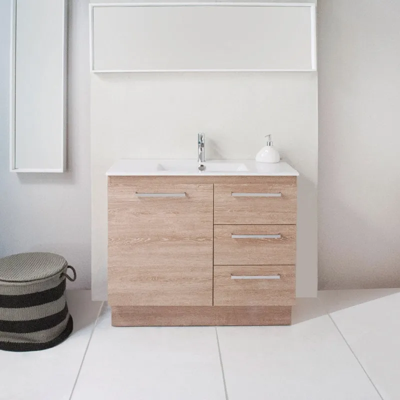ADP Glacier Ensuite Door & Drawer Trio Freestanding Vanity & Moulded Top - Lite