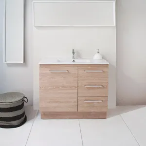 ADP Glacier Ensuite Door & Drawer Trio Freestanding Vanity & Moulded Top - Lite