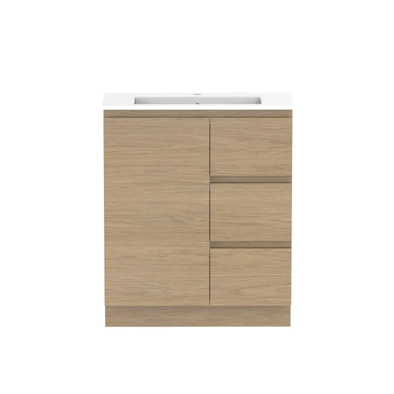 ADP Glacier Ensuite Door & Drawer Trio Freestanding Vanity & Moulded Top - Lite
