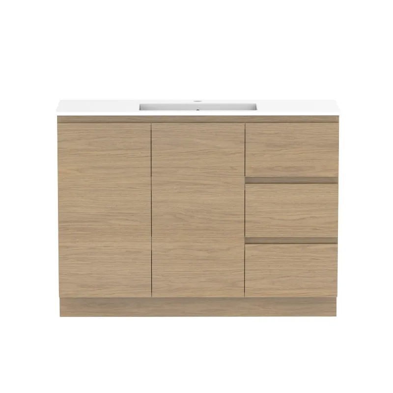 ADP Glacier Ensuite Door & Drawer Trio Freestanding Vanity & Moulded Top - Lite