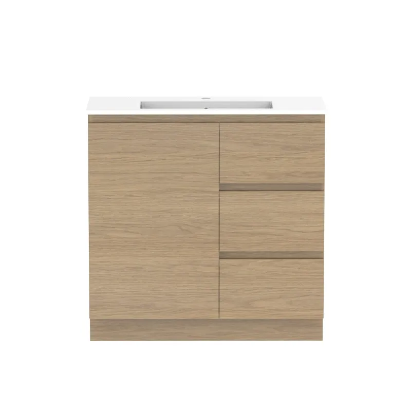 ADP Glacier Ensuite Door & Drawer Trio Freestanding Vanity & Moulded Top - Lite