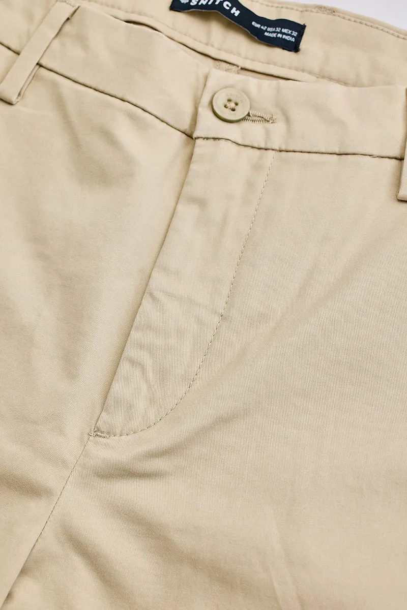 Beige Slim Fit Trousers