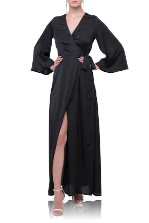 Black Wrap Maxi Dress
