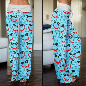 Blue Smile Horror Women's High-waisted Wide Leg Pants