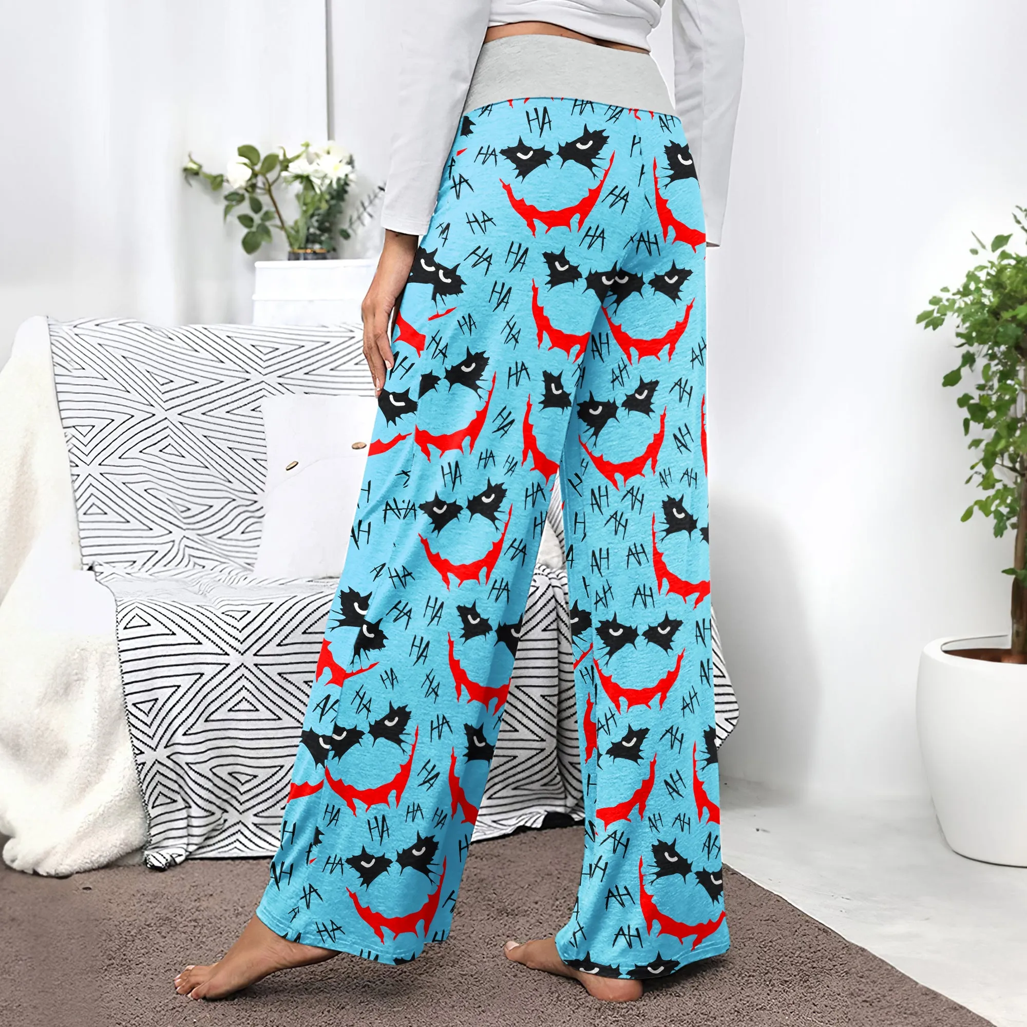 Blue Smile Horror Women's High-waisted Wide Leg Pants