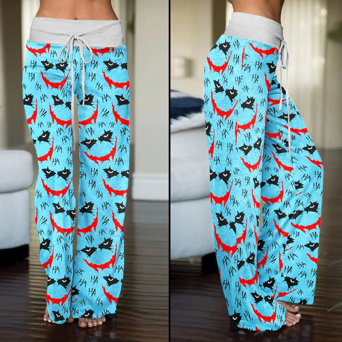 Blue Smile Horror Women's High-waisted Wide Leg Pants