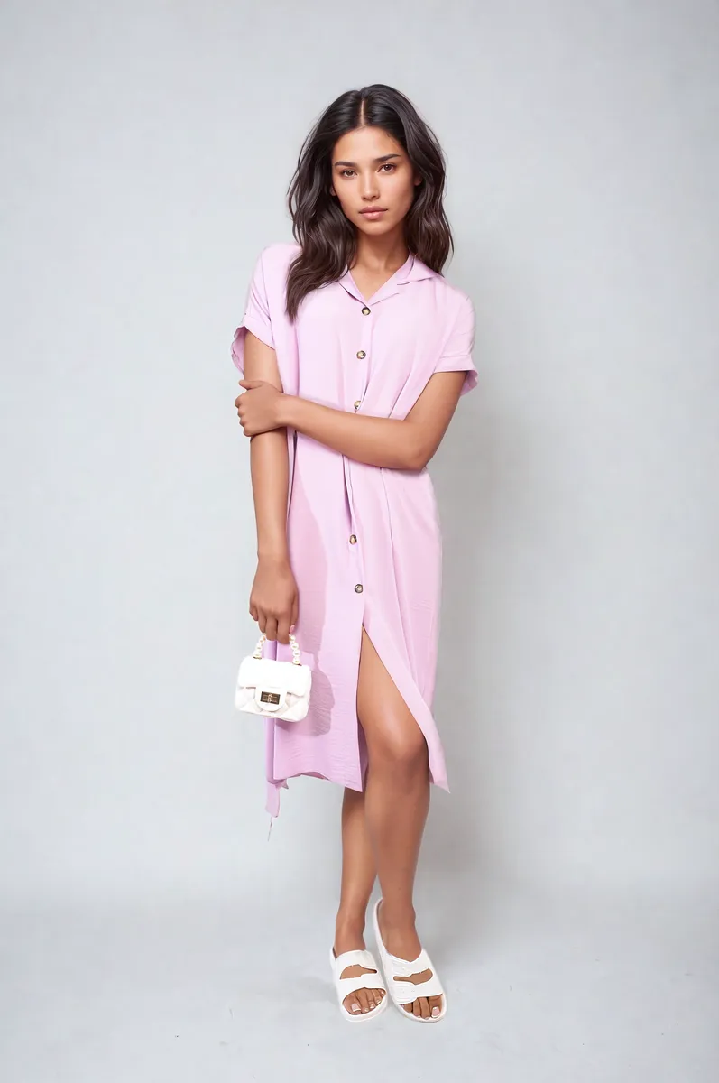 Button Front Shirt Dress