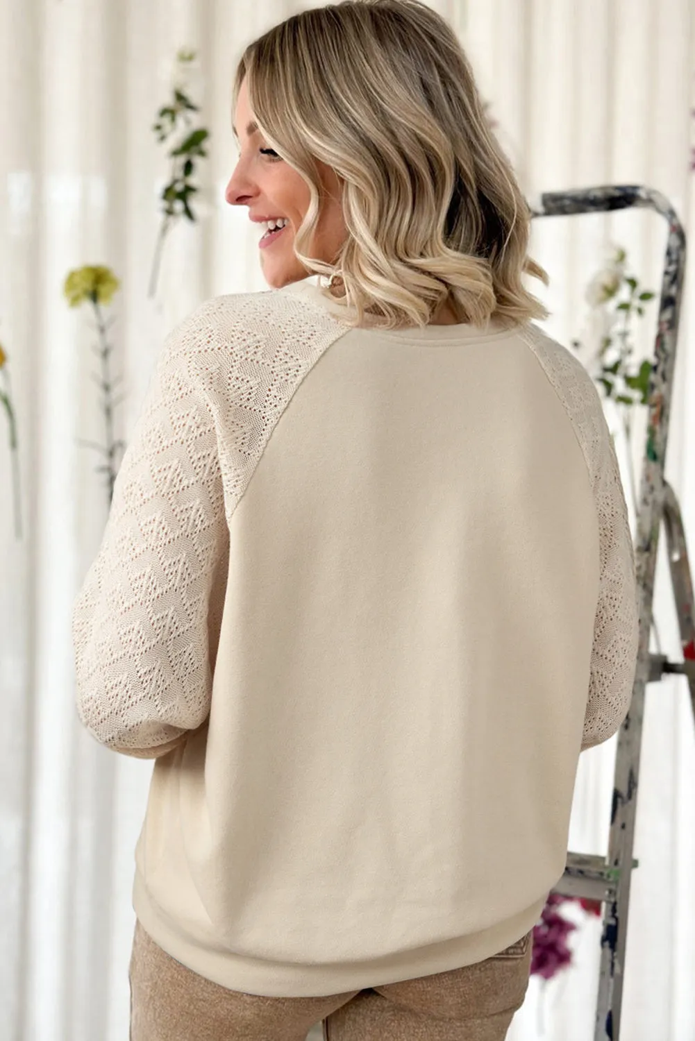 Casual Cream Knitted Top
