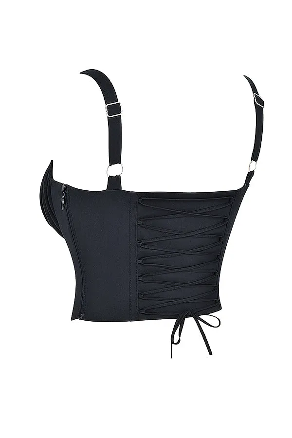 Catalina Black Bustier Top