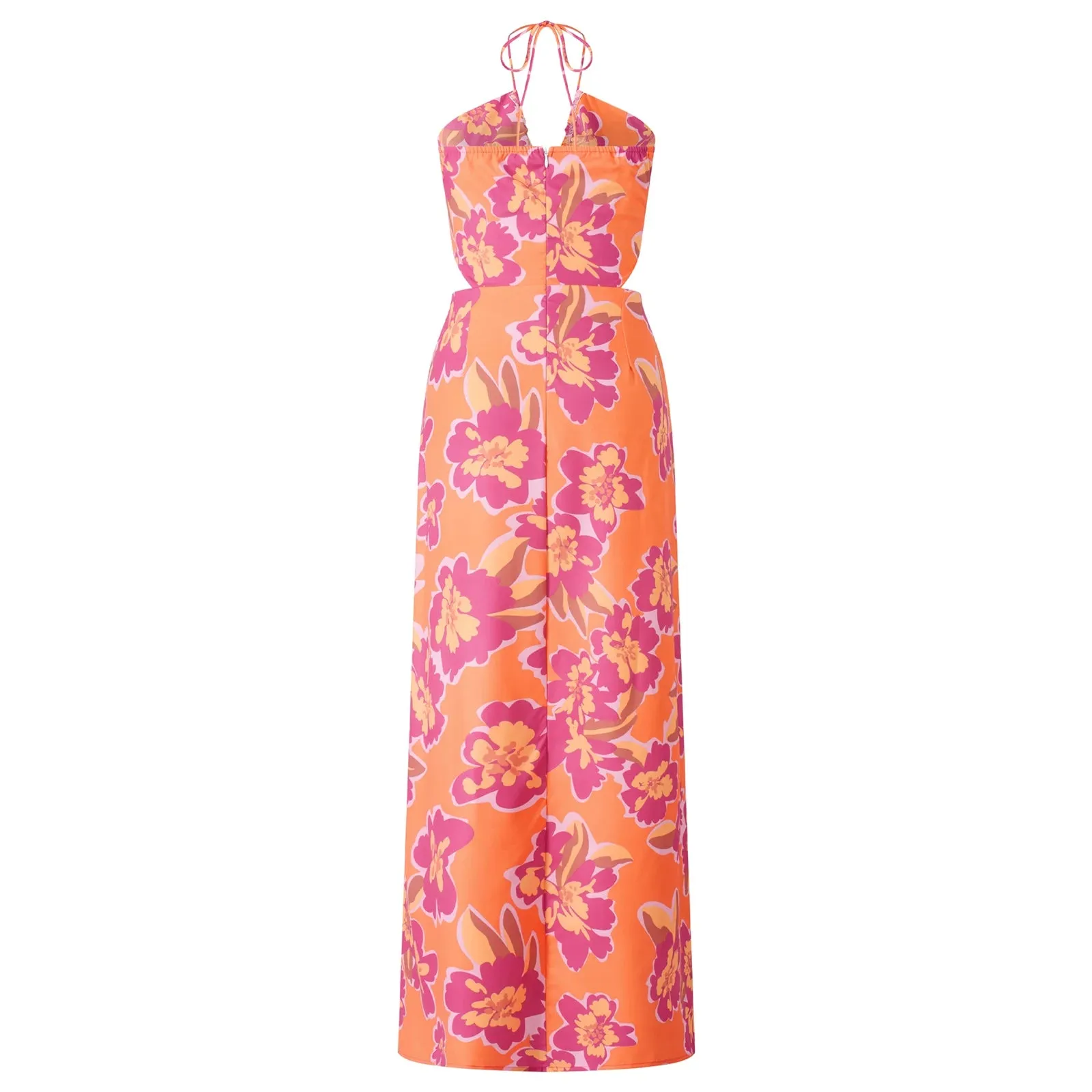 Combhasaki Women's Sexy Halter Waist Cutout A-Line Dress