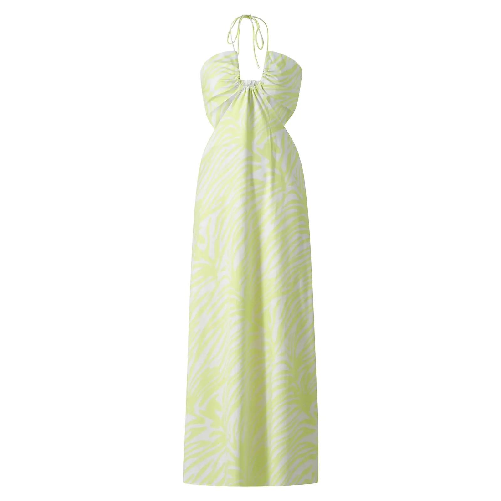 Combhasaki Women's Sexy Halter Waist Cutout A-Line Dress
