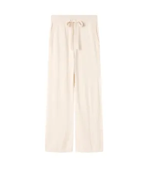 Cotton Cashmere Wide Leg Pant Oat Neutral