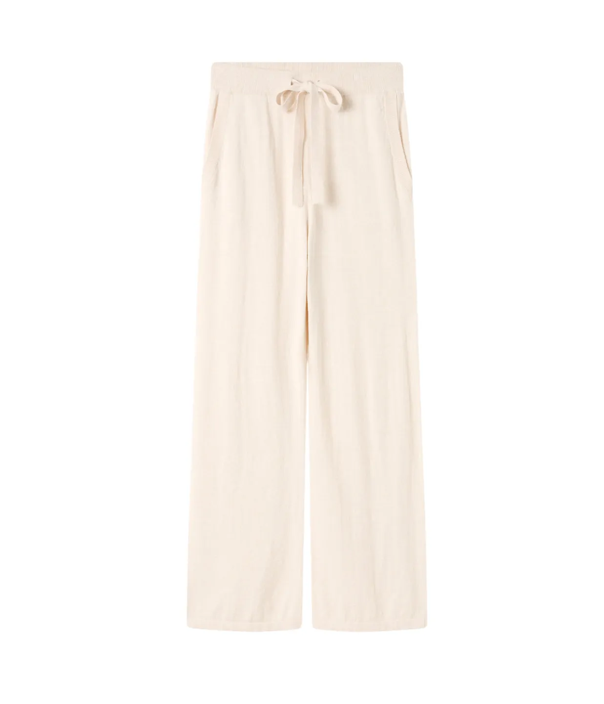 Cotton Cashmere Wide Leg Pant Oat Neutral