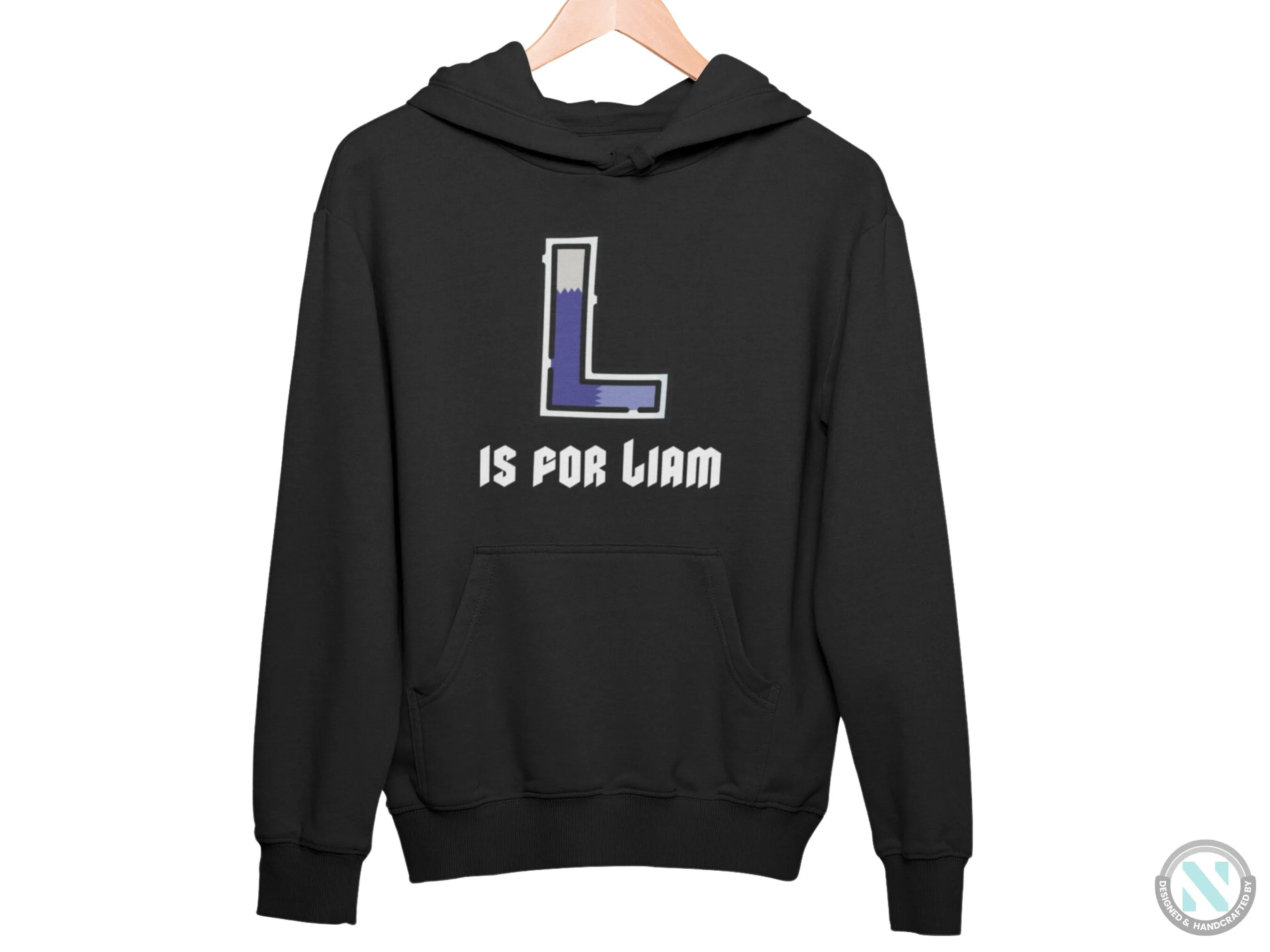 Custom Name Autumn Hoodie with Initial L for Toddler Boys Gift