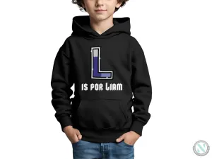 Custom Name Autumn Hoodie with Initial L for Toddler Boys Gift