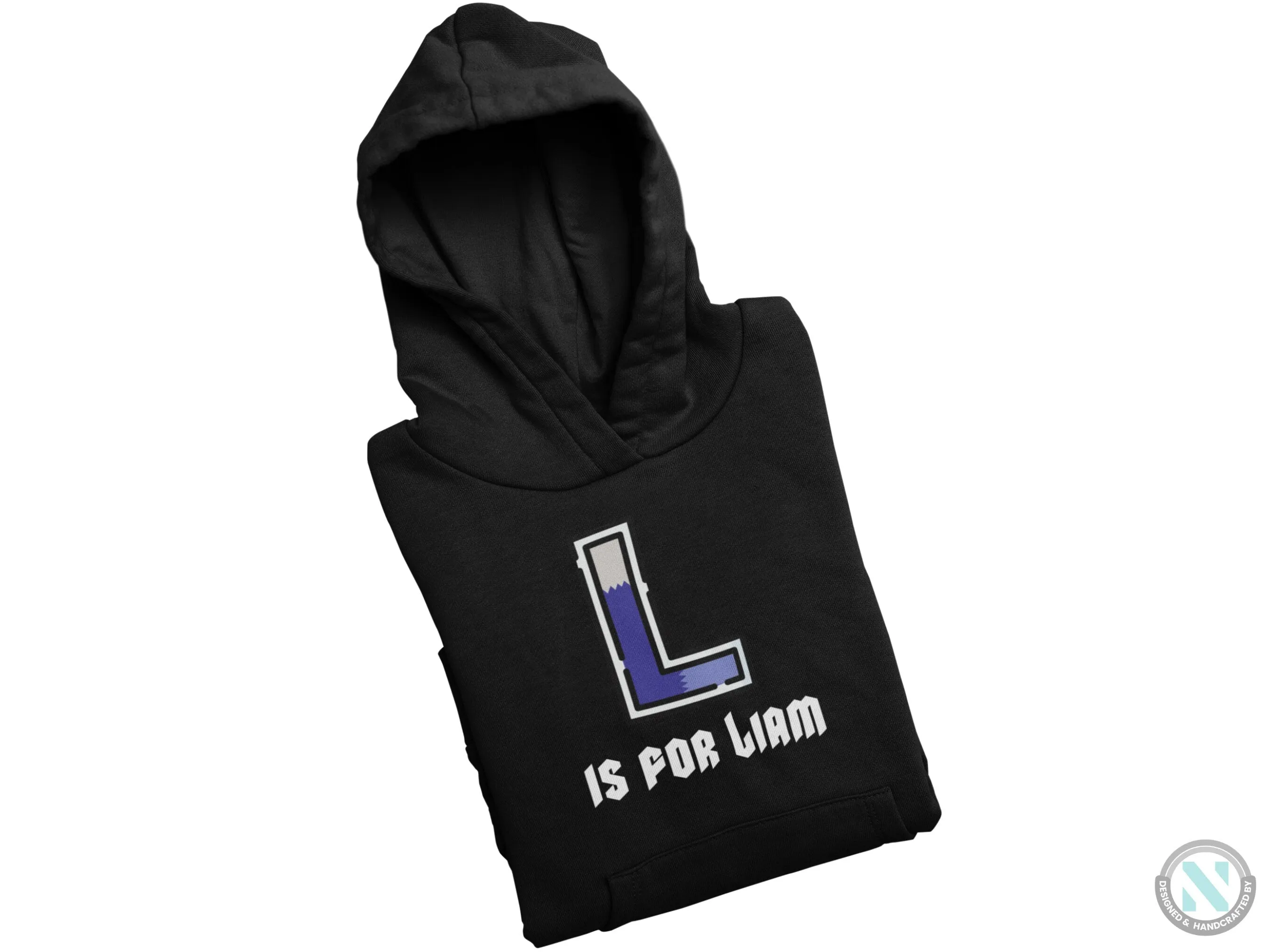Custom Name Autumn Hoodie with Initial L for Toddler Boys Gift