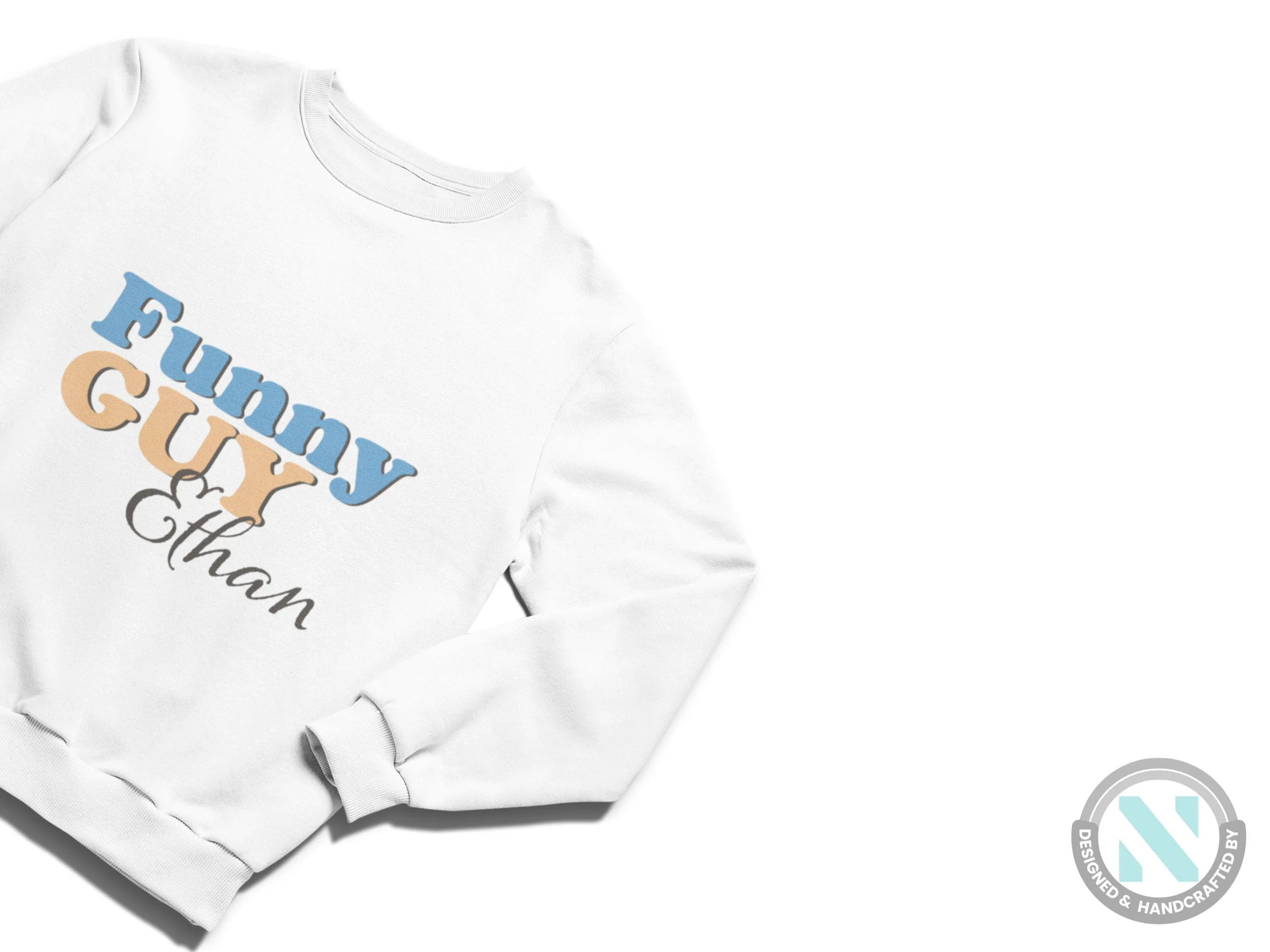 Custom Name Long Sleeve Toddler Boys Sweatshirt Gift Funny Guy Text