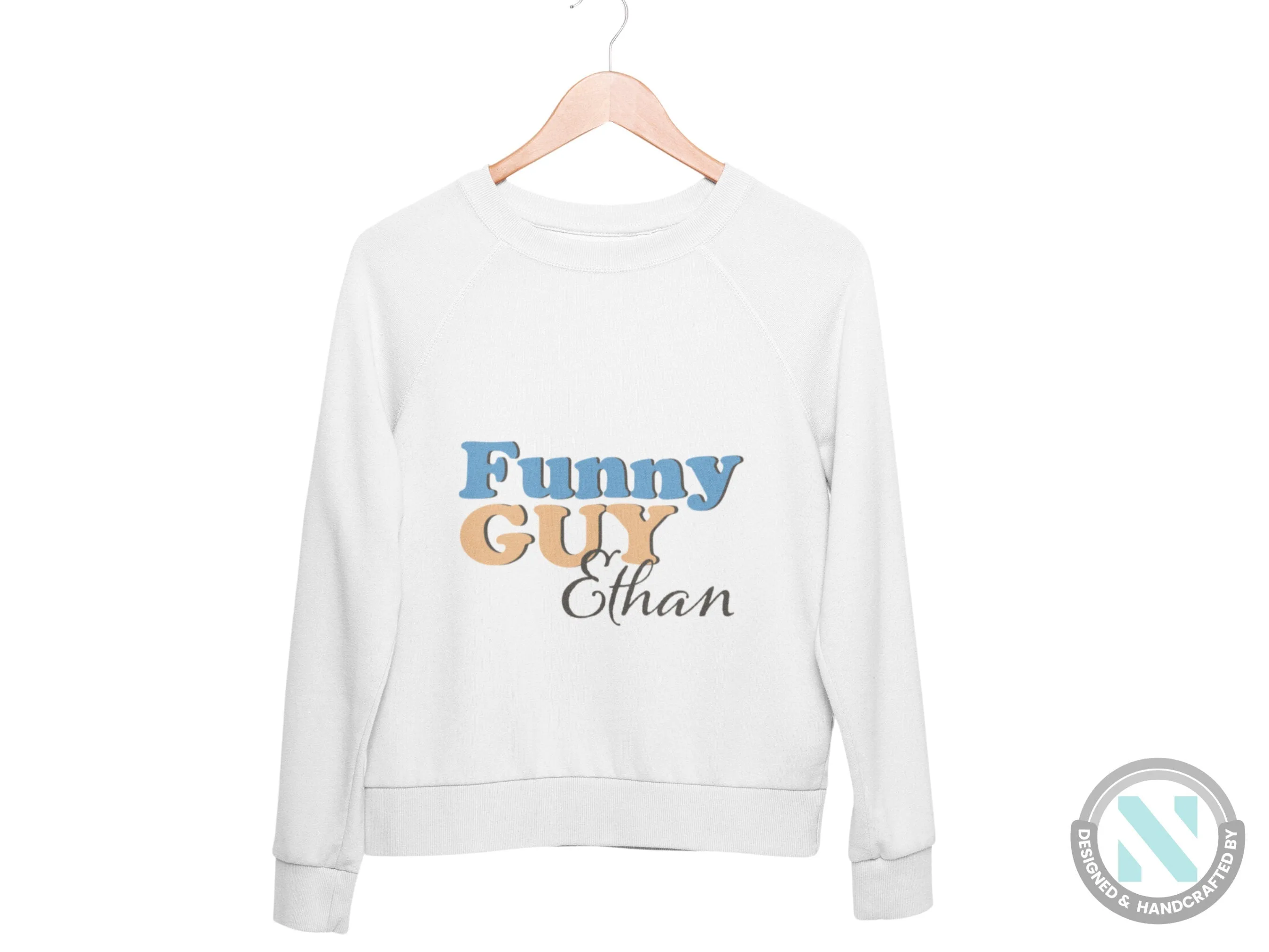 Custom Name Long Sleeve Toddler Boys Sweatshirt Gift Funny Guy Text