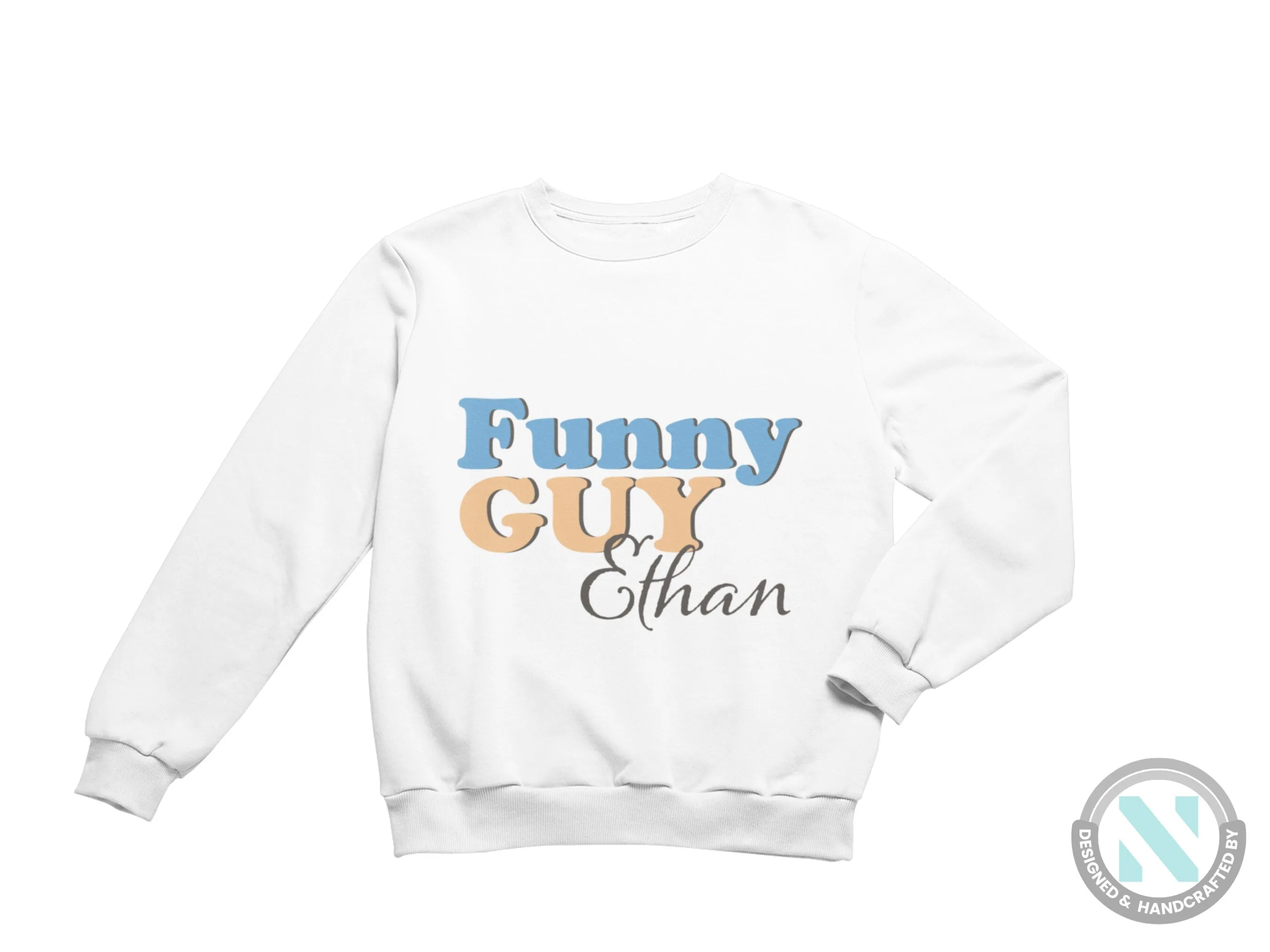Custom Name Long Sleeve Toddler Boys Sweatshirt Gift Funny Guy Text