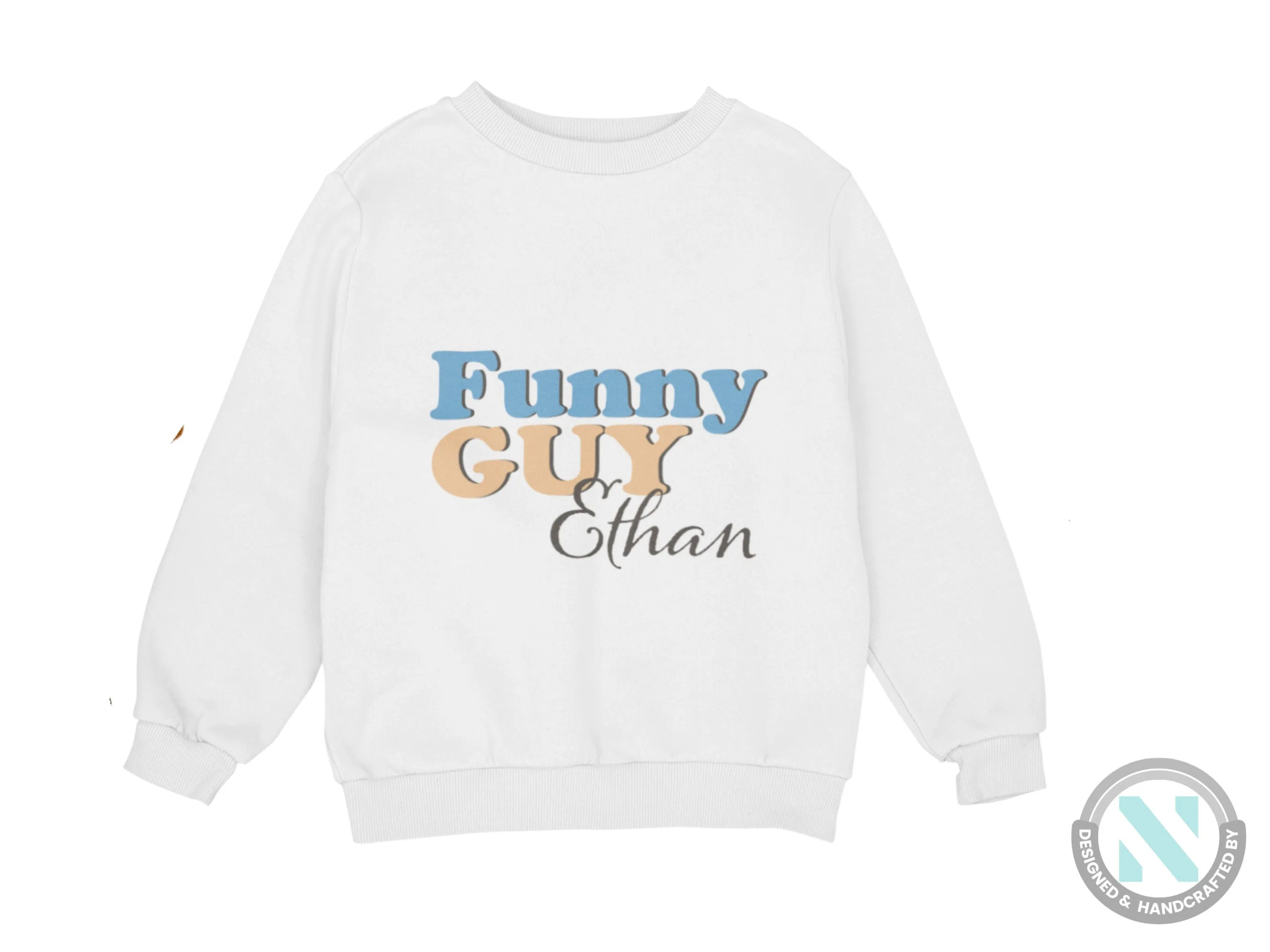Custom Name Long Sleeve Toddler Boys Sweatshirt Gift Funny Guy Text