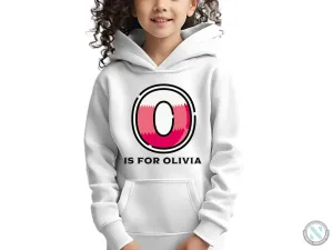 Custom your Name and Initial O on Long Sleeve Hoodie for Birthday & Christmas