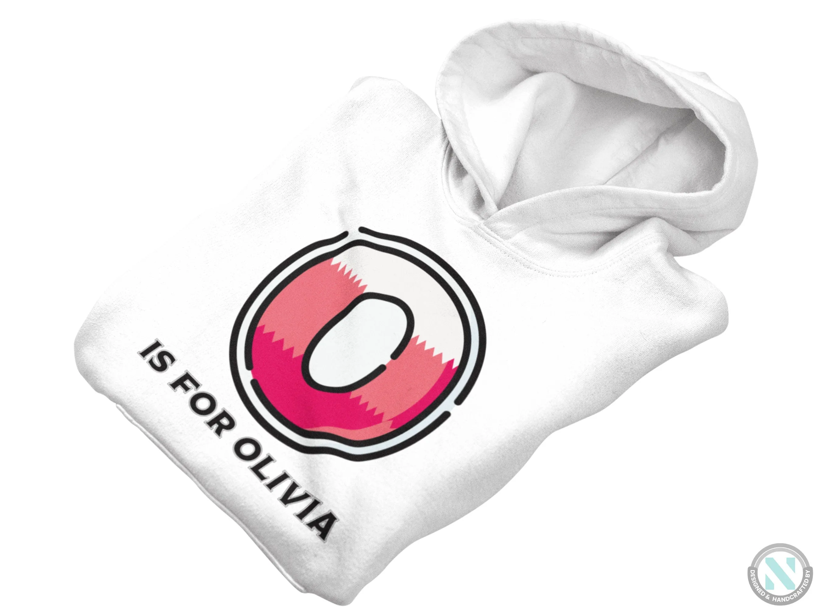 Custom your Name and Initial O on Long Sleeve Hoodie for Birthday & Christmas