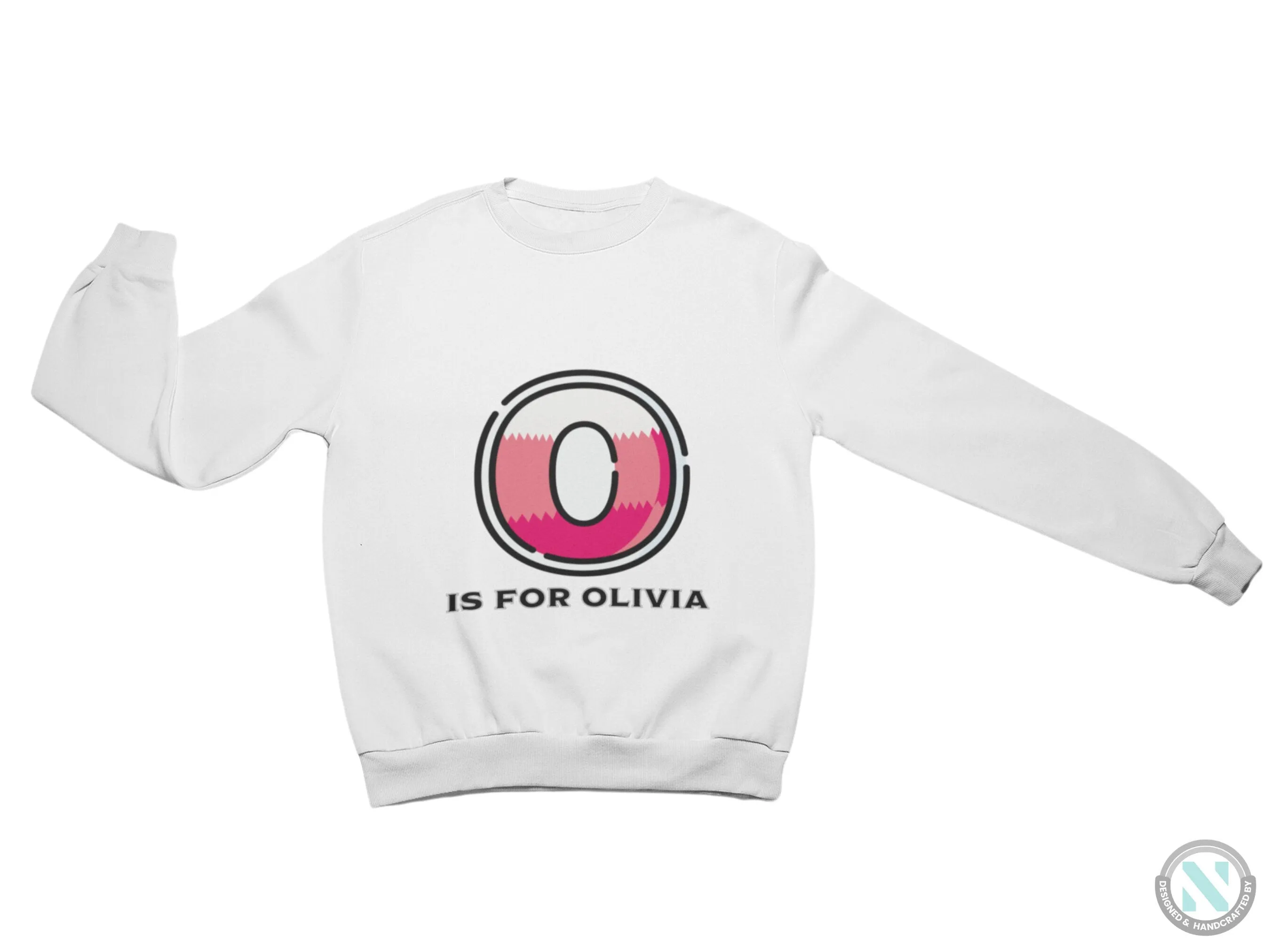 Custom your Name and Initial O on Long Sleeve Hoodie for Birthday & Christmas