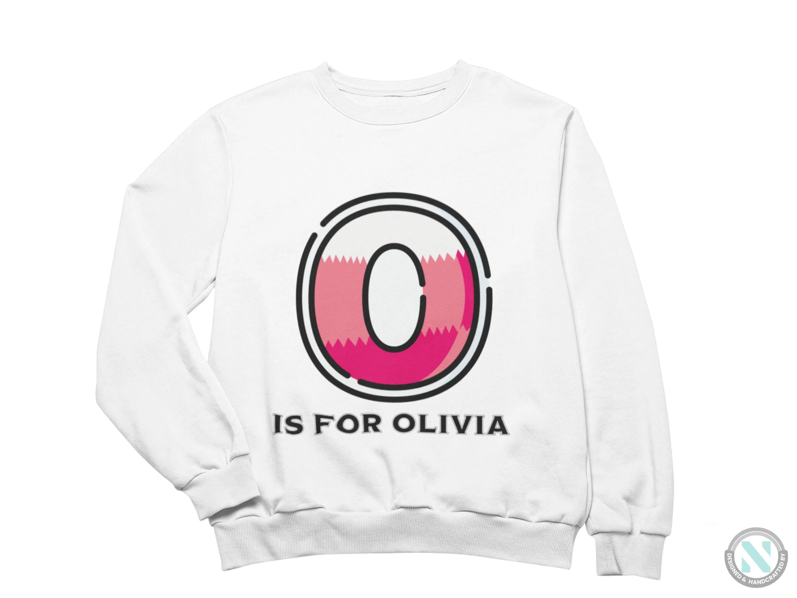 Custom your Name and Initial O on Long Sleeve Hoodie for Birthday & Christmas
