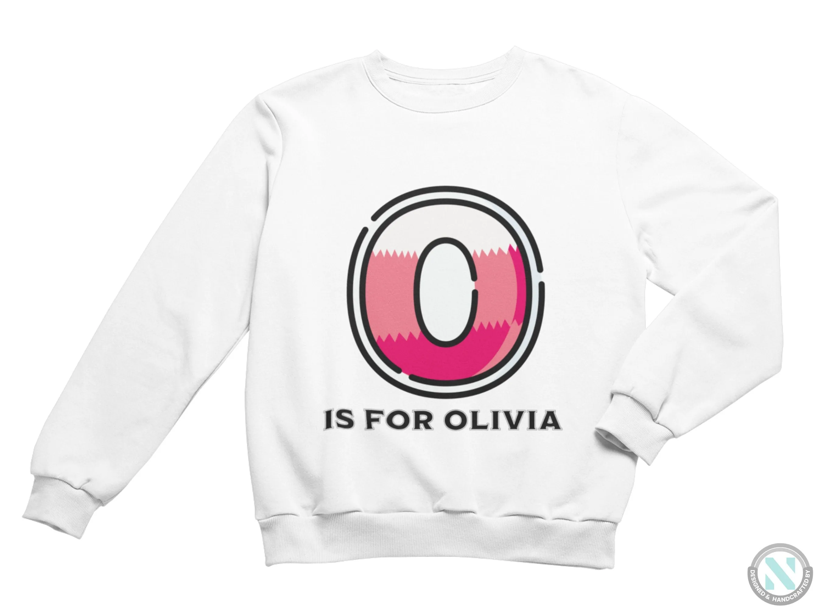 Custom your Name and Initial O on Long Sleeve Hoodie for Birthday & Christmas