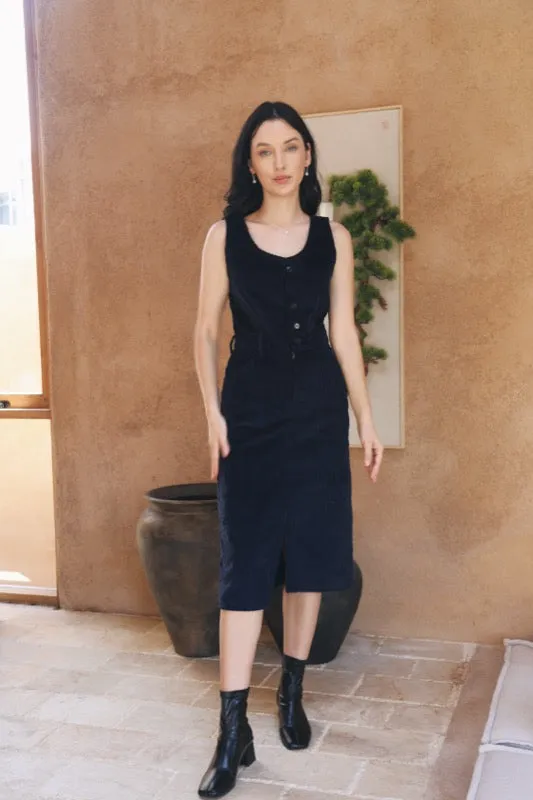 Darcy Corduroy Dress - Deep Navy
