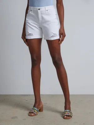 Essential High-Waisted Denim 5-Inch Boyfriend Short - Dark Wash