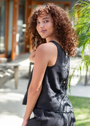 GIA Linen Button Back Tank, 2 Colors