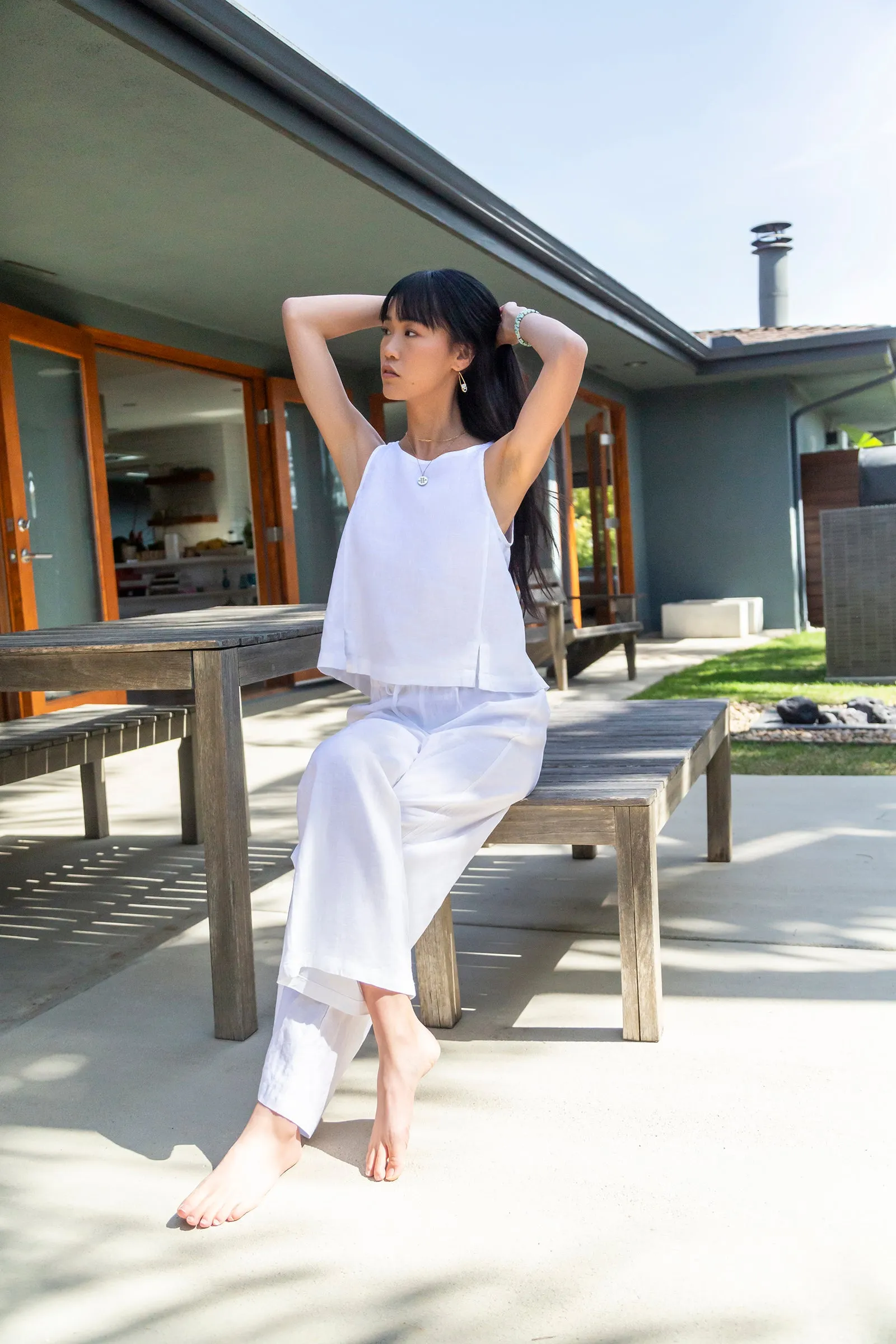 GIA Linen Button Back Tank, 2 Colors