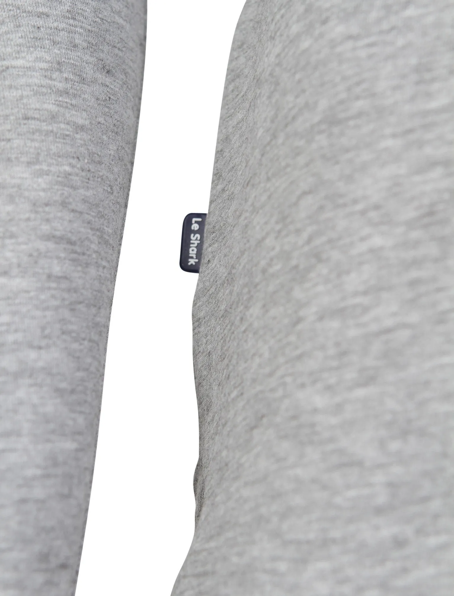 Gifford Crew Neck Long Sleeve Cotton Top in Light Grey Marl - Le Shark