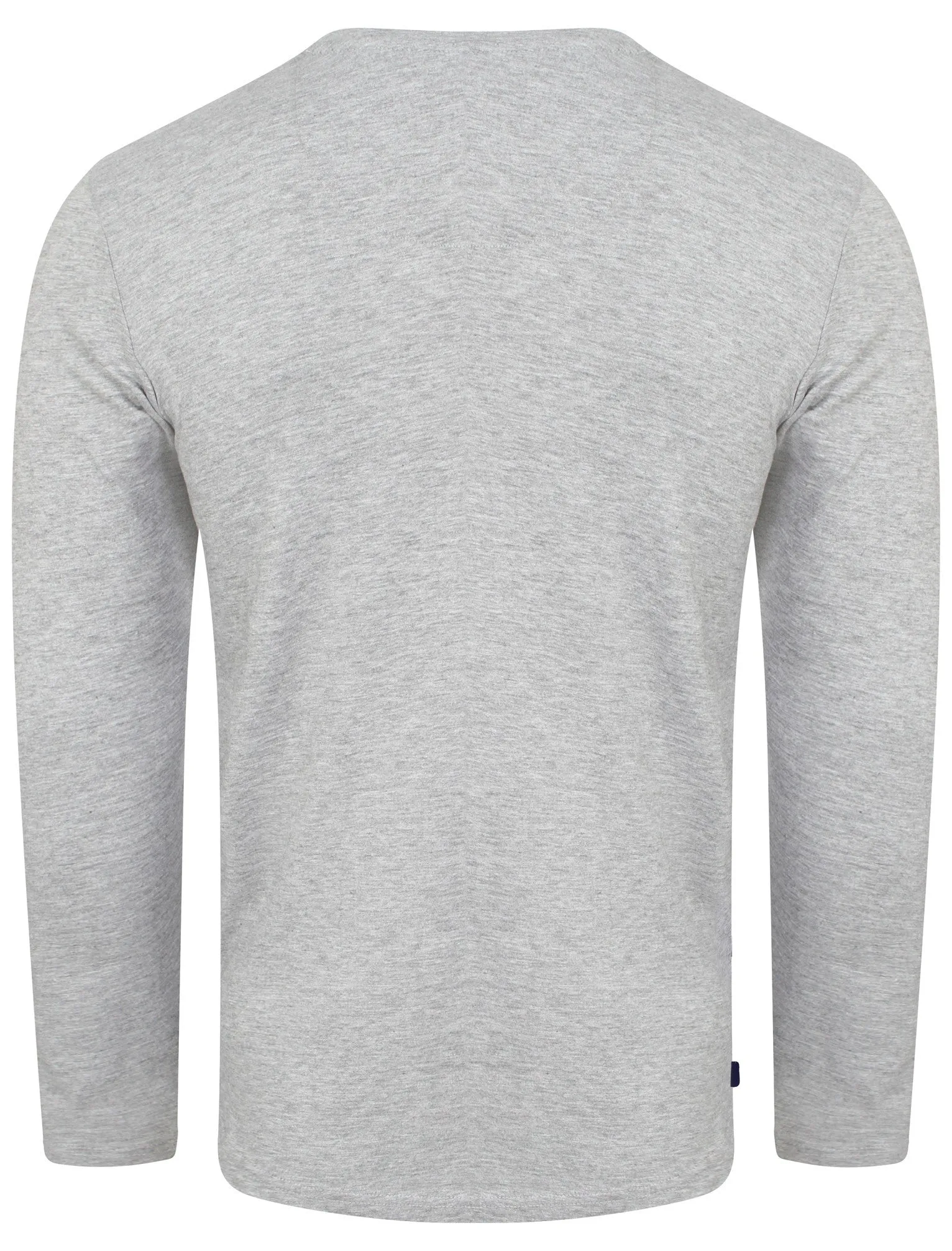 Gifford Crew Neck Long Sleeve Cotton Top in Light Grey Marl - Le Shark