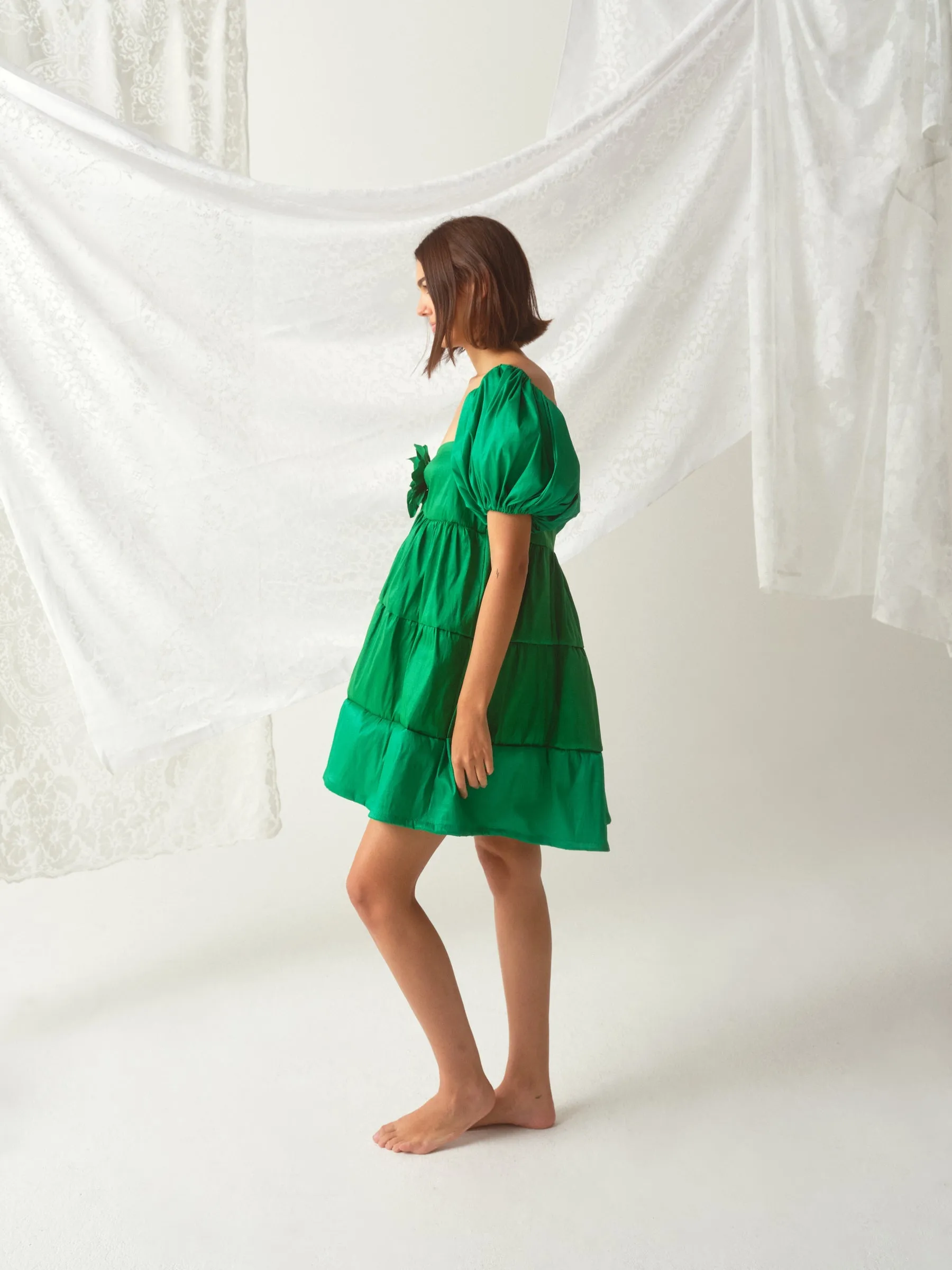 Handsewn Floral Embellished Lauren Dress by Madeline Marie