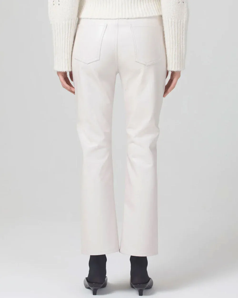 Isola Cropped Bootcut Pant in Frosting Recycled Leather