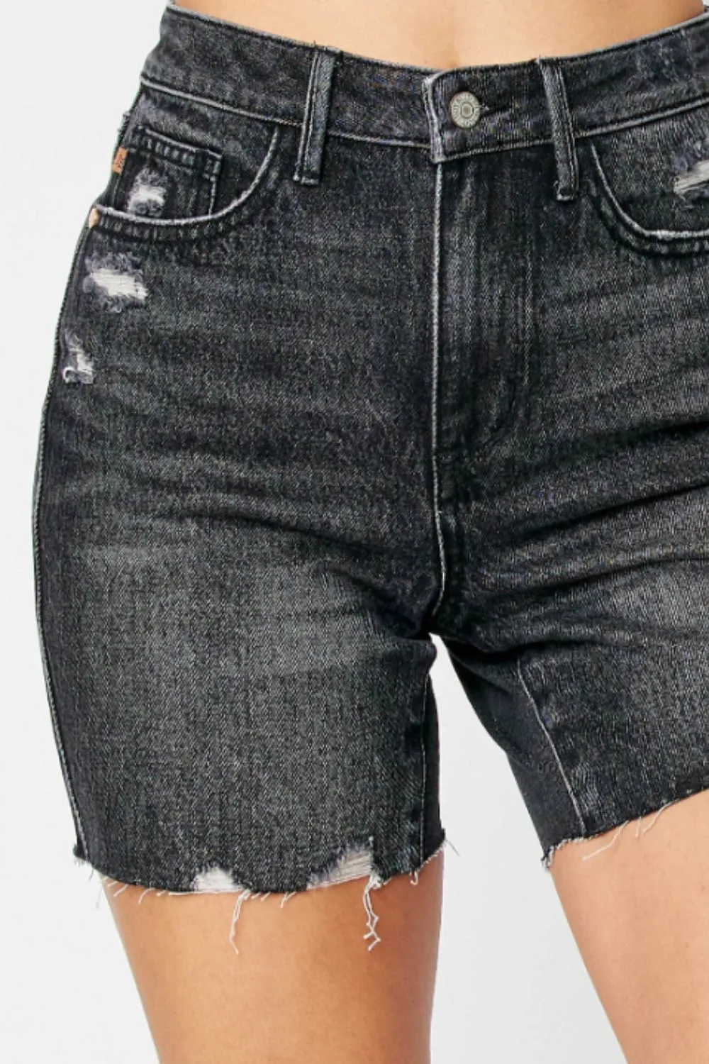 Judy Blue High Waist Tummy Control Denim Shorts - RIGID MAGIC