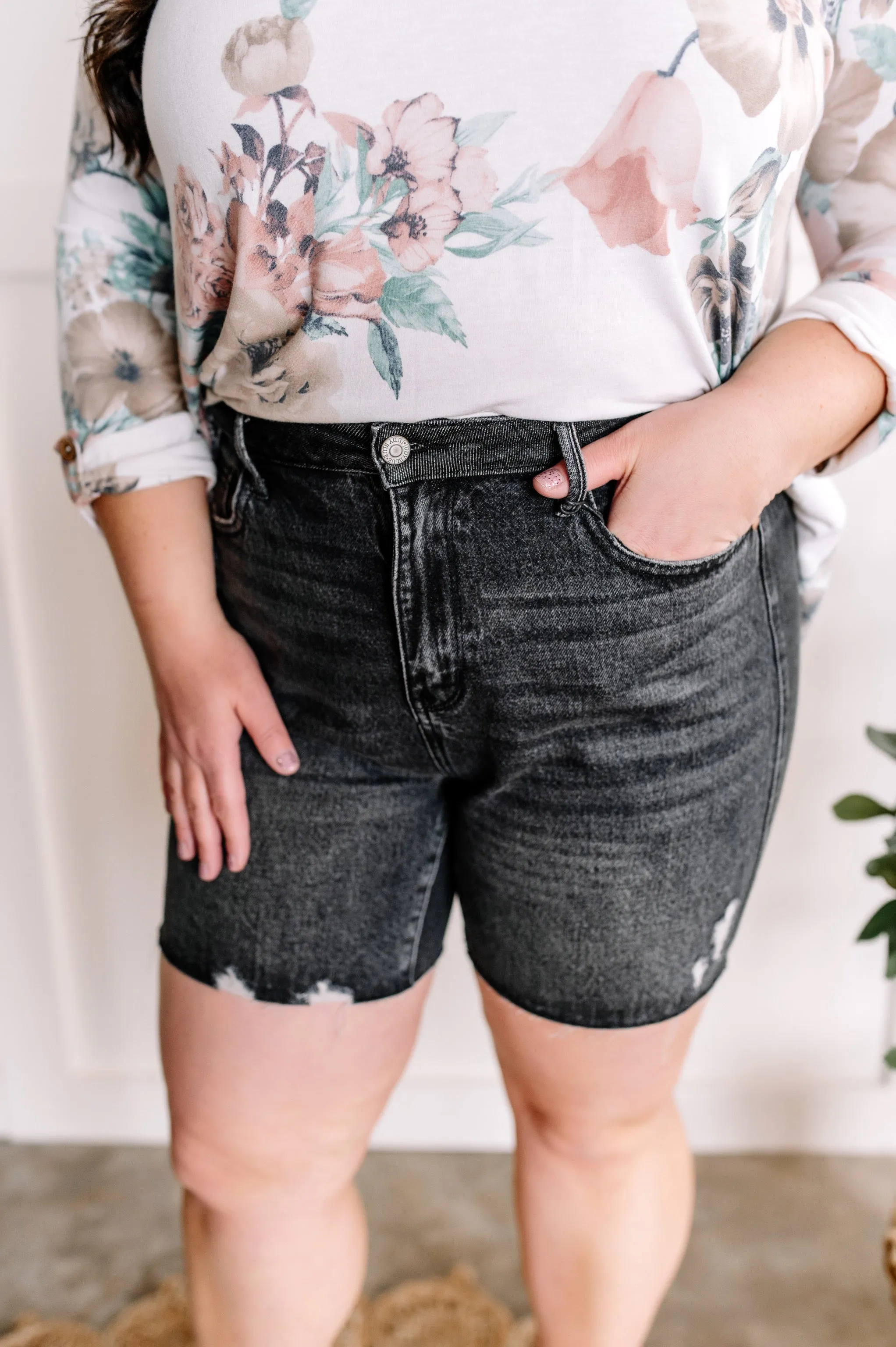 Judy Blue High Waist Tummy Control Denim Shorts - RIGID MAGIC