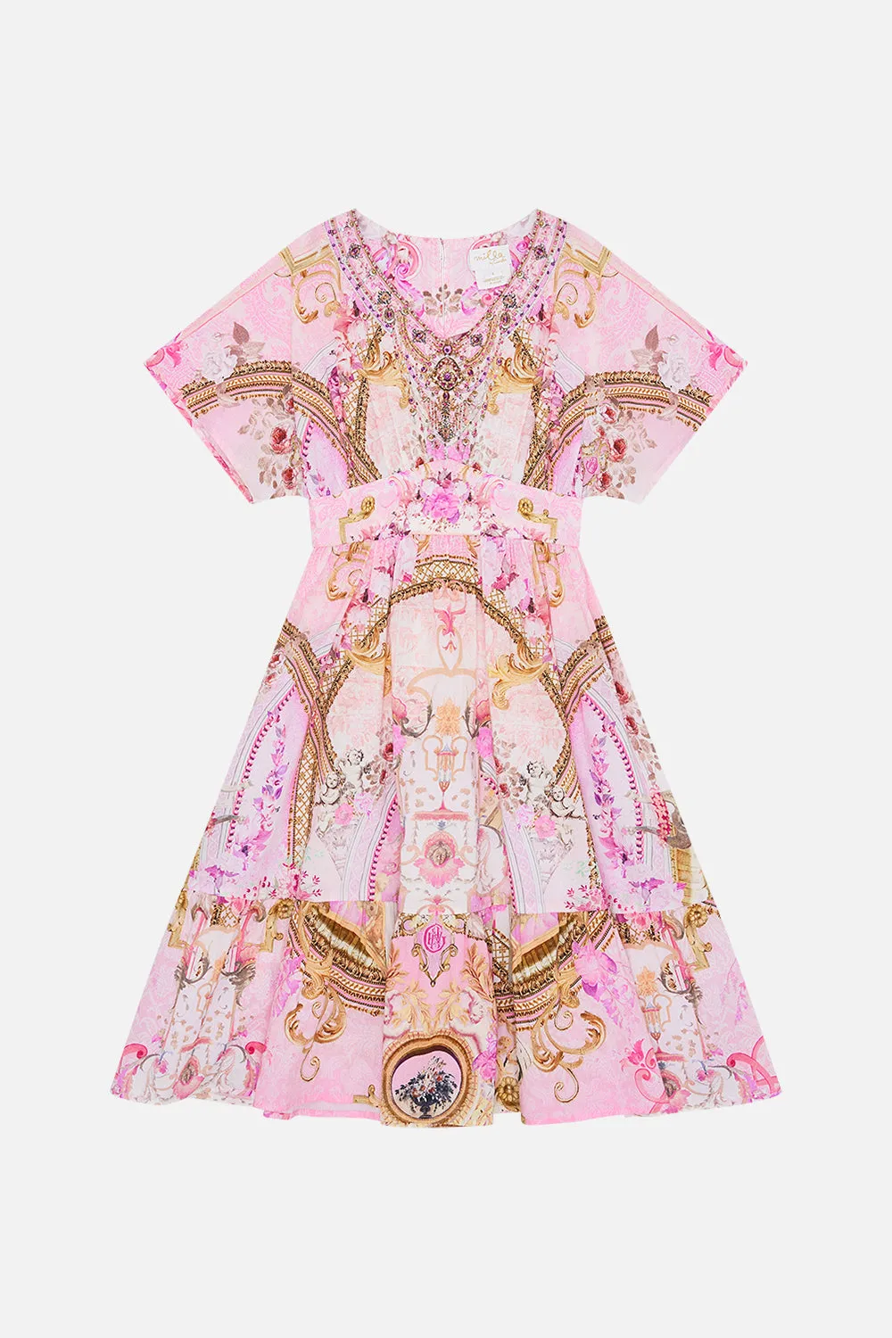 KIDS RELAXED SHIRRED WAIST DRESS 4-10 FRESCO FAIRYTALE