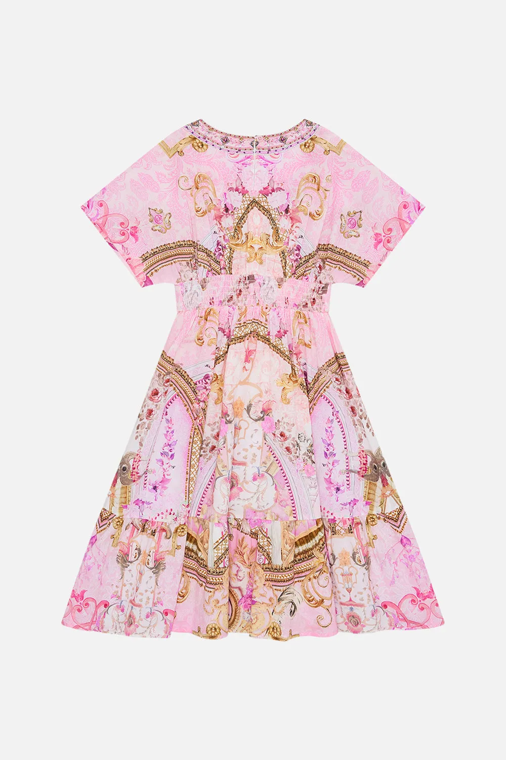 KIDS RELAXED SHIRRED WAIST DRESS 4-10 FRESCO FAIRYTALE