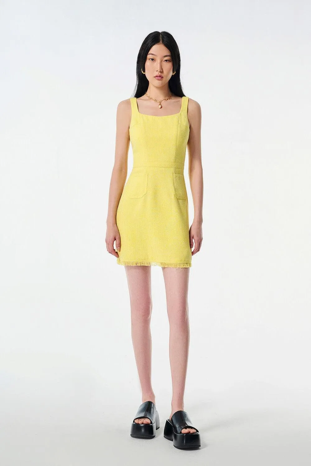Lilia A-line Strappy Tweed Mini Dress