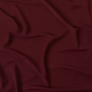 Maroon plain synthetic stretchable barbie crepe fabric-D17023