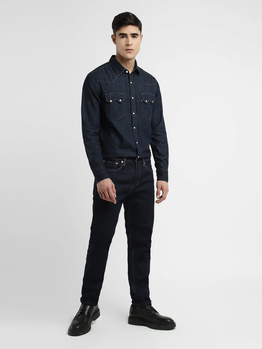 Men's 512 Navy Blue Tapered Fit Mid Rise Jeans