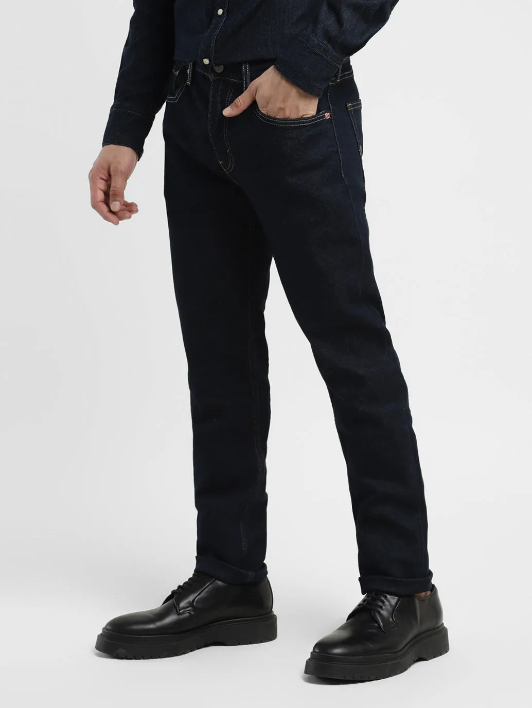 Men's 512 Navy Blue Tapered Fit Mid Rise Jeans