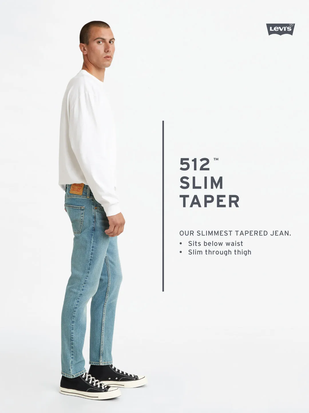Men's 512 Navy Blue Tapered Fit Mid Rise Jeans