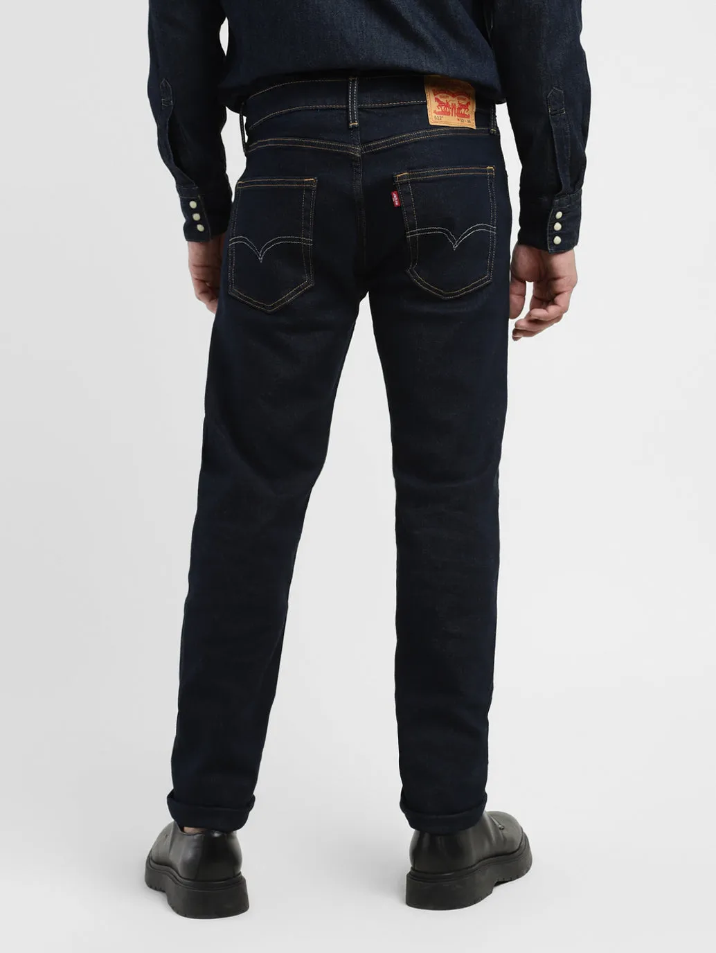 Men's 512 Navy Blue Tapered Fit Mid Rise Jeans