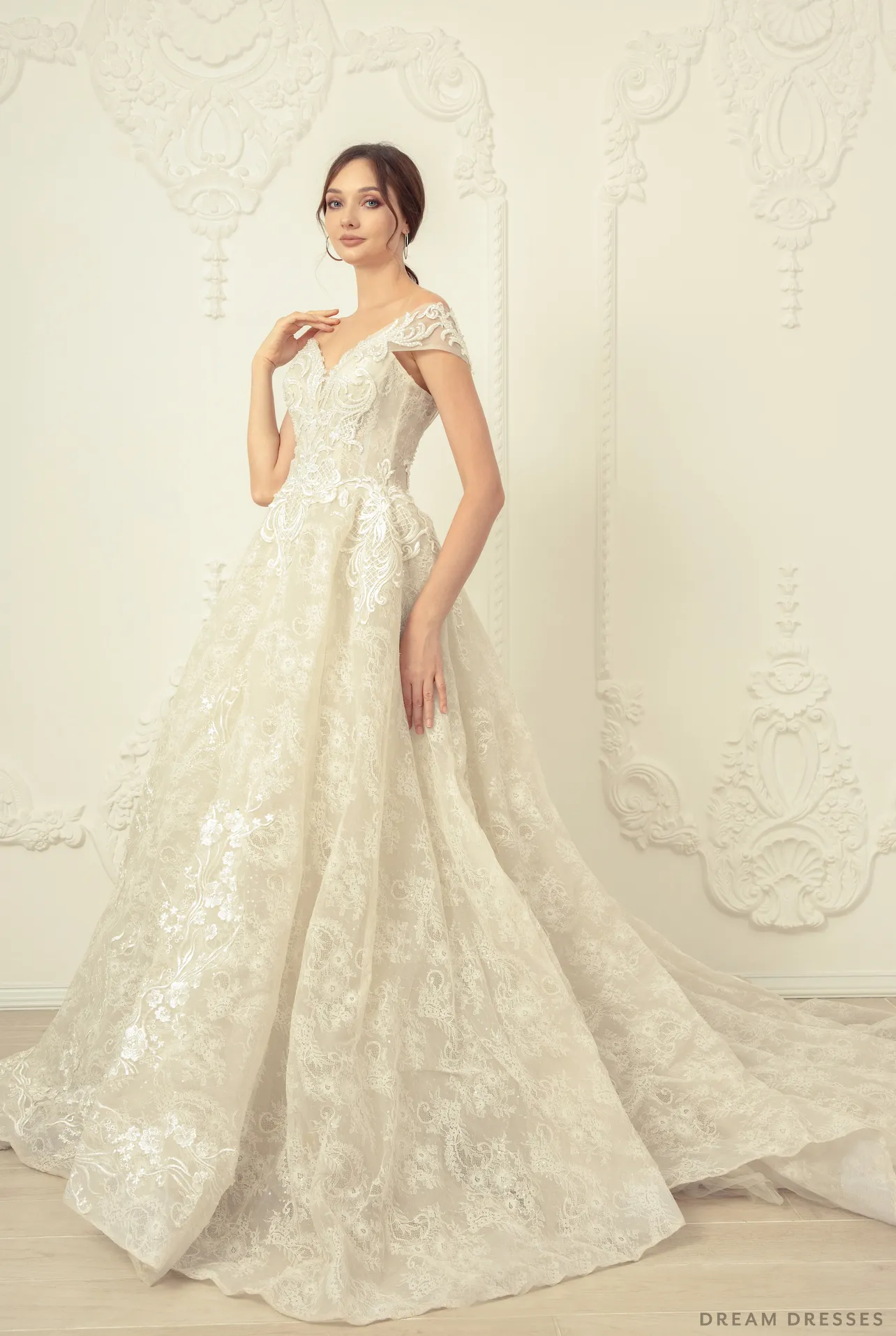 Off Shoulder Ball Gown Wedding Dress (#Campbell)