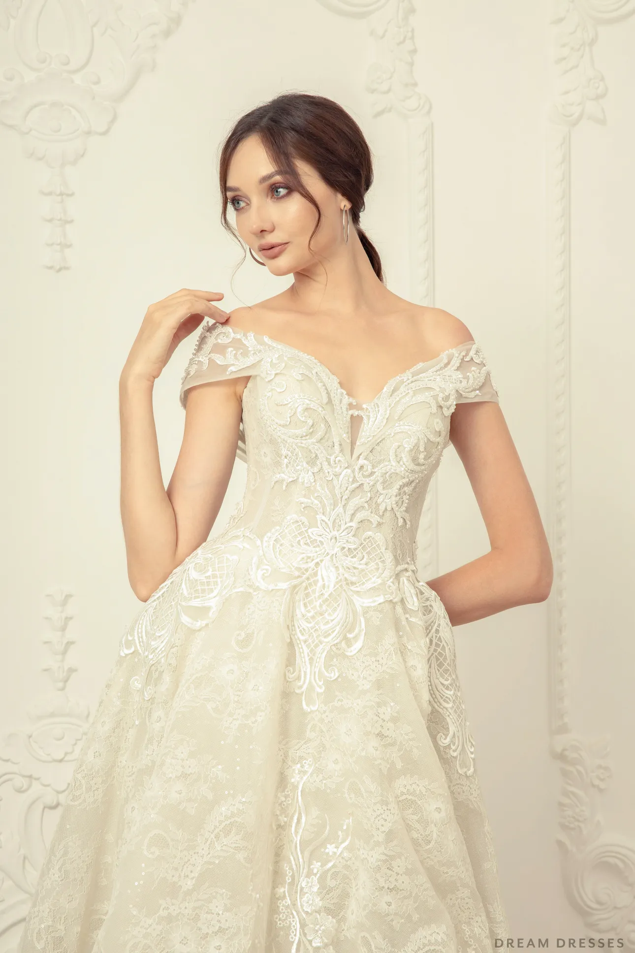 Off Shoulder Ball Gown Wedding Dress (#Campbell)